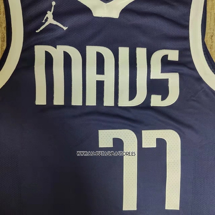 Luka Doncic NO 77 Camiseta Dallas Mavericks Statement Autentico 2022-23 Azul